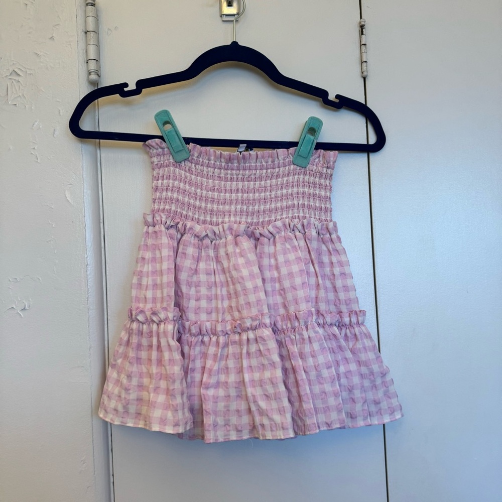 Pink Gingham Skirt